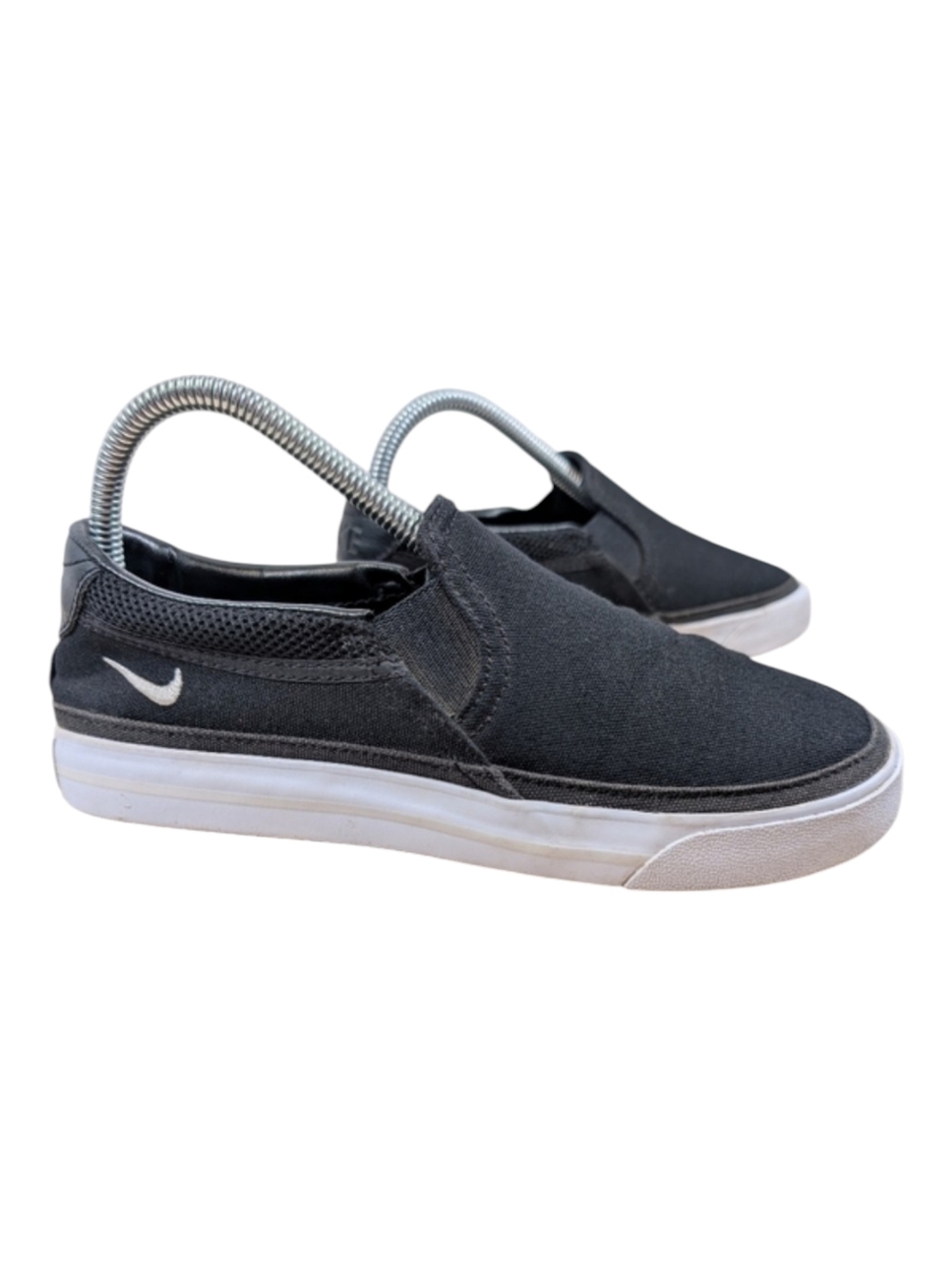 Nike Court Legacy Slip On Black White Sneaker Tennis Shoes Women's Size 7 Canvas